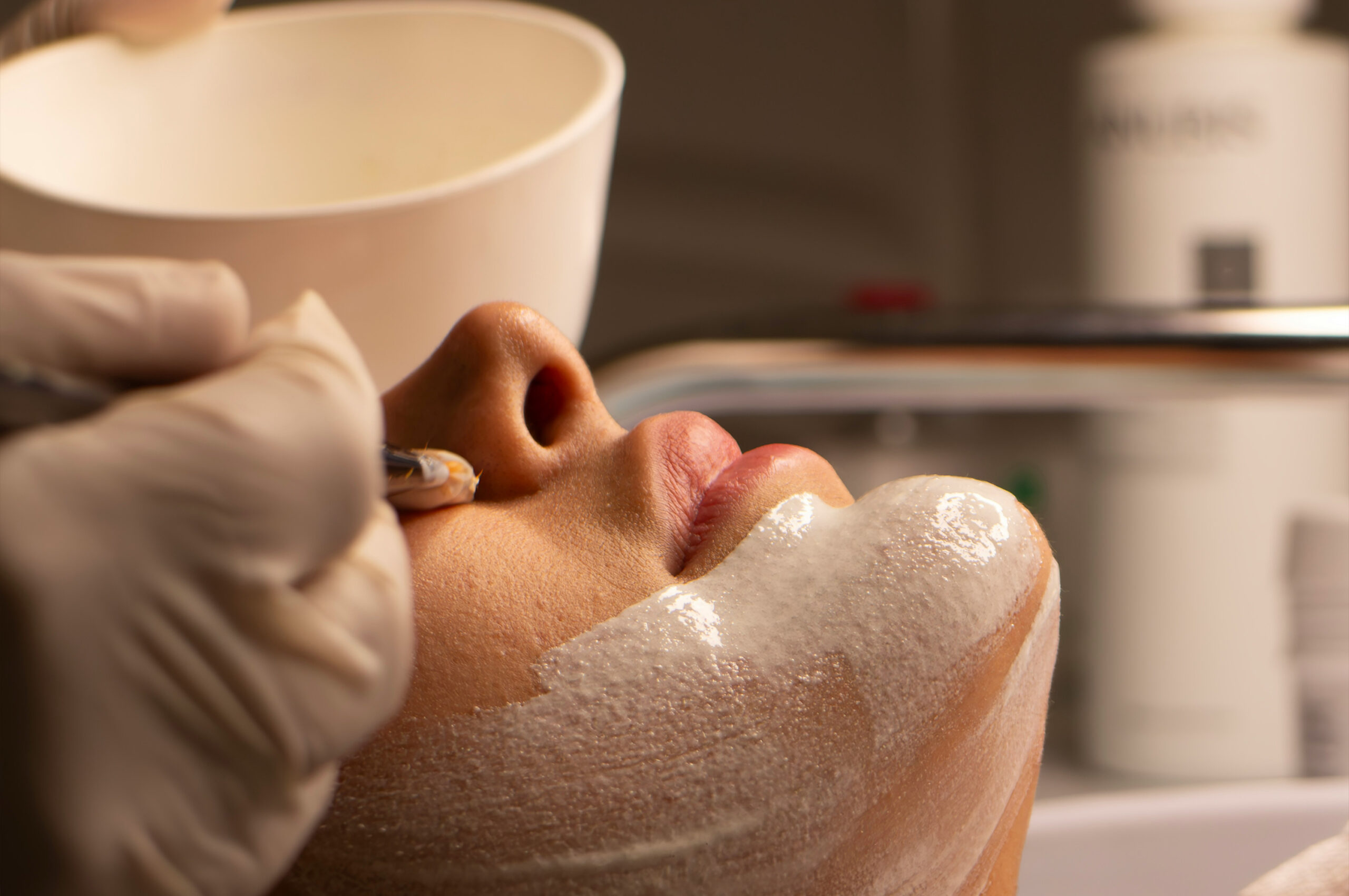 Client receiving a facial treatment at Neural Glow Skin Care